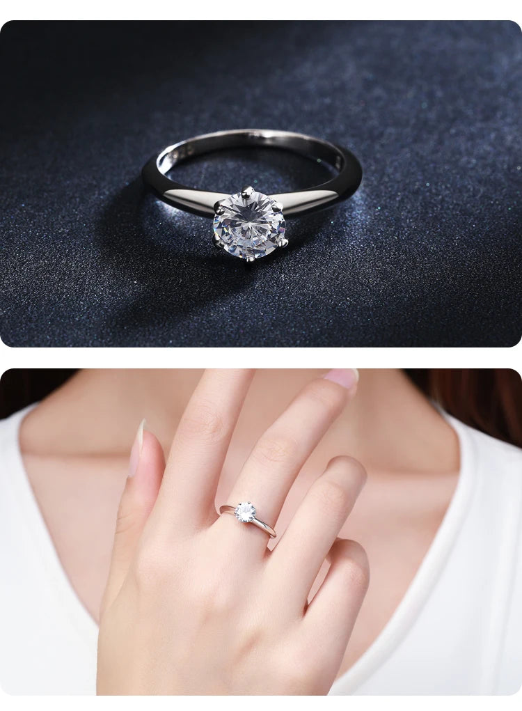 Modian New 100% 925 Sterling Silver Shine Classic AAAAA Zircon Fashion Ring For Women Wedding Fine Jewelry With Free Box Anillo