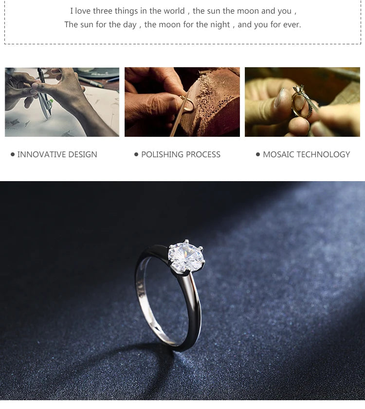 Modian New 100% 925 Sterling Silver Shine Classic AAAAA Zircon Fashion Ring For Women Wedding Fine Jewelry With Free Box Anillo