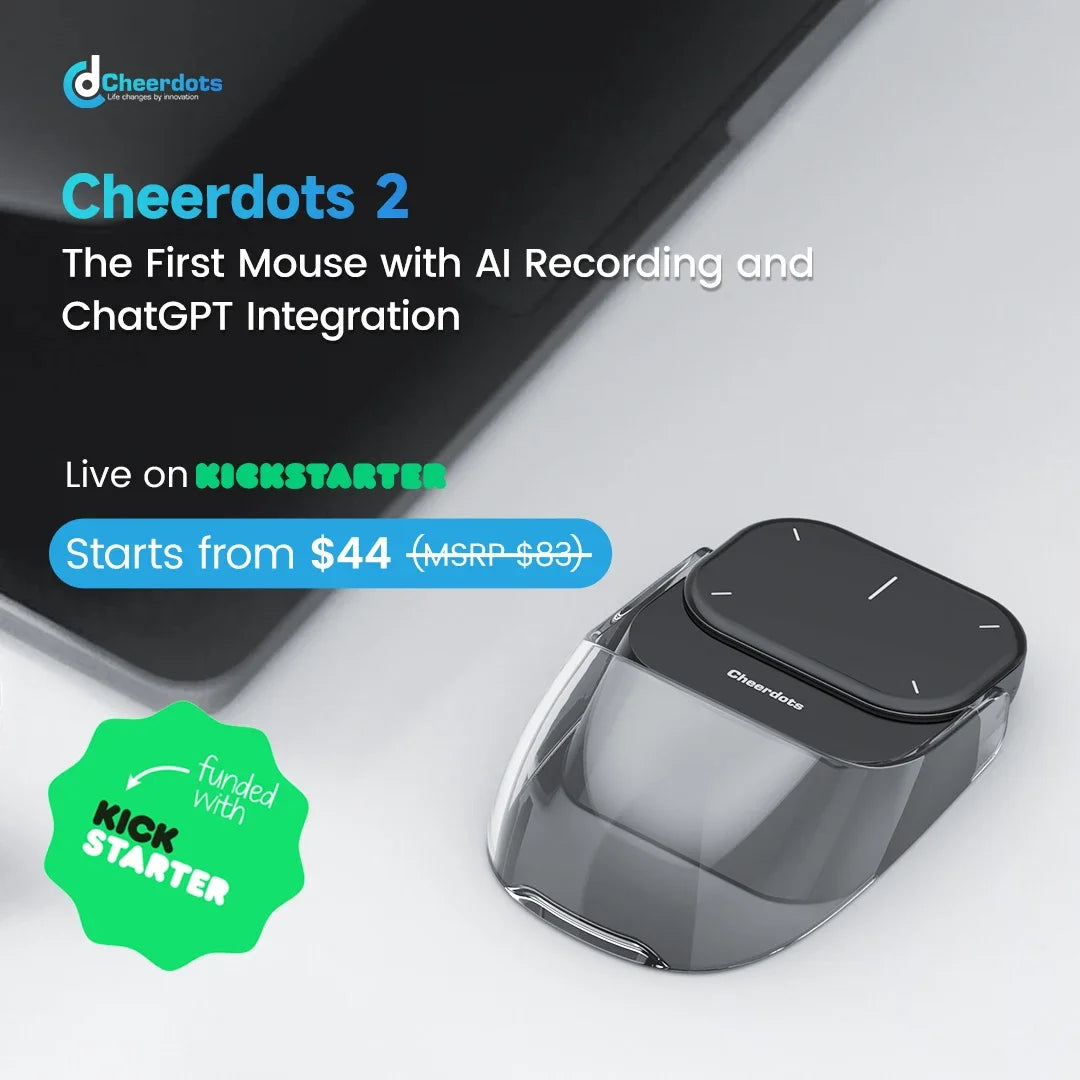 CheerTok Cheerdots2 Wireless Touchpad All-in-one Pocket AirMouse AI Recording ChatGPT Enabled Mouse Presenter Smart Phone Remote