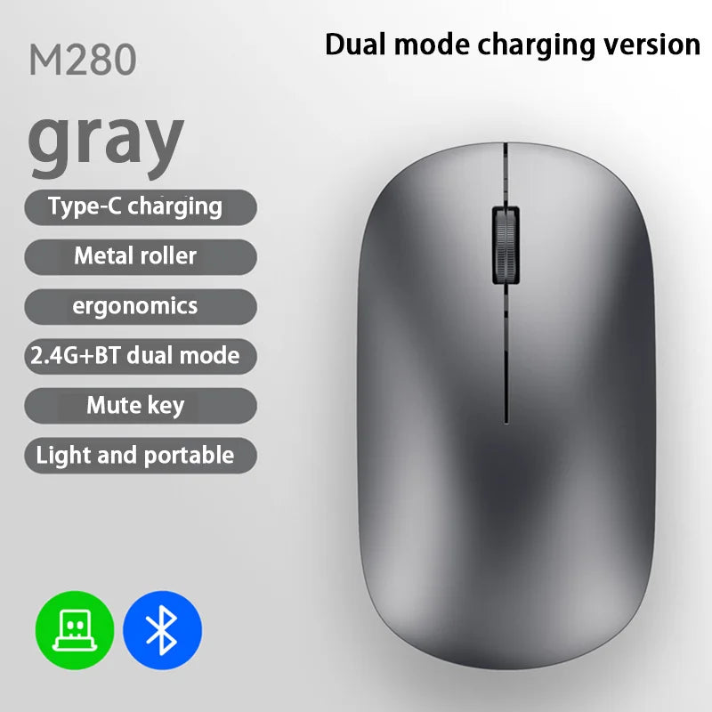 Bluetooth Wireless Mouse 2.4G Dual Mode DPI Adjustable Type-C Rechargeable Silent Ergonomic Portable Office Mouse 2026 ﻿