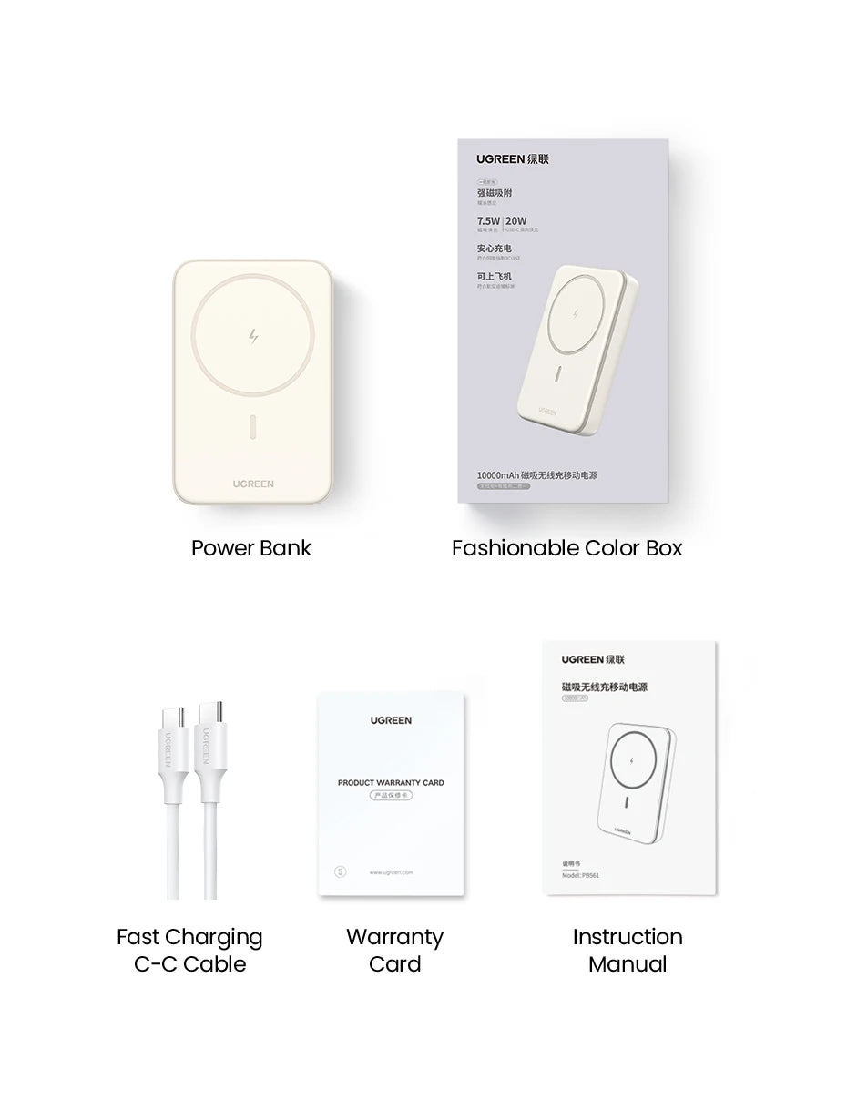 UGREEN PD20W Power Bank Magnetic 10000mAh Portable Wireless Fast Charging PowerBank for Magsafe for iPhone 17 15 Pro Max 16 Pro