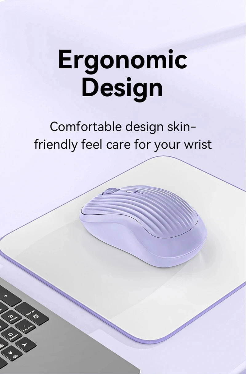 Type-C Rechargeable 2.4G Bluetooth Dual Mode Wireless Mouse Ergonomic Fashion Silent Mouse Desktop Laptop Tablet for iPhone iPad