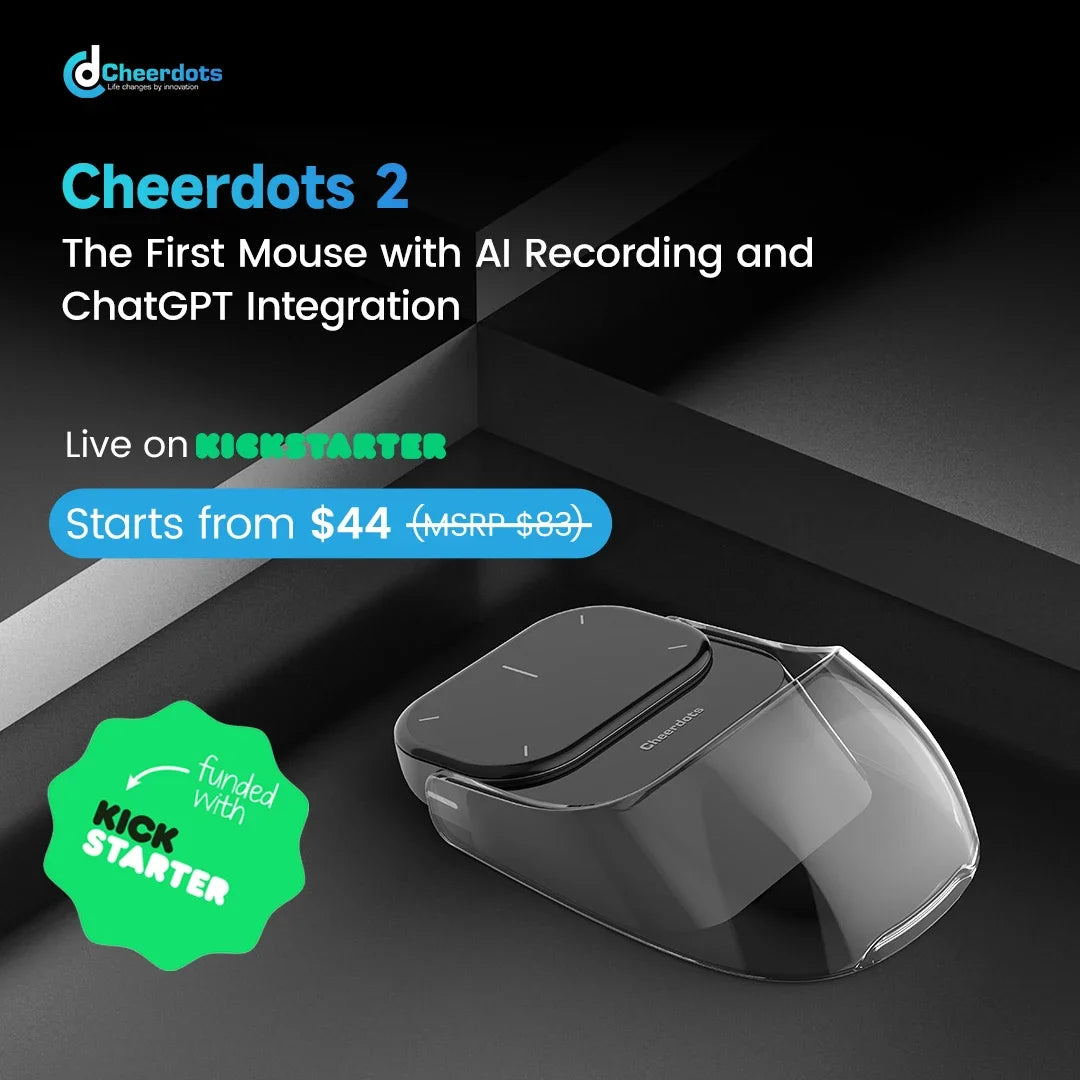 CheerTok Cheerdots2 Wireless Touchpad All-in-one Pocket AirMouse AI Recording ChatGPT Enabled Mouse Presenter Smart Phone Remote