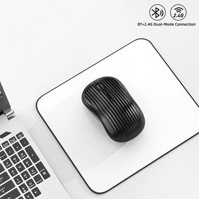 Type-C Rechargeable 2.4G Bluetooth Dual Mode Wireless Mouse Ergonomic Fashion Silent Mouse Desktop Laptop Tablet for iPhone iPad