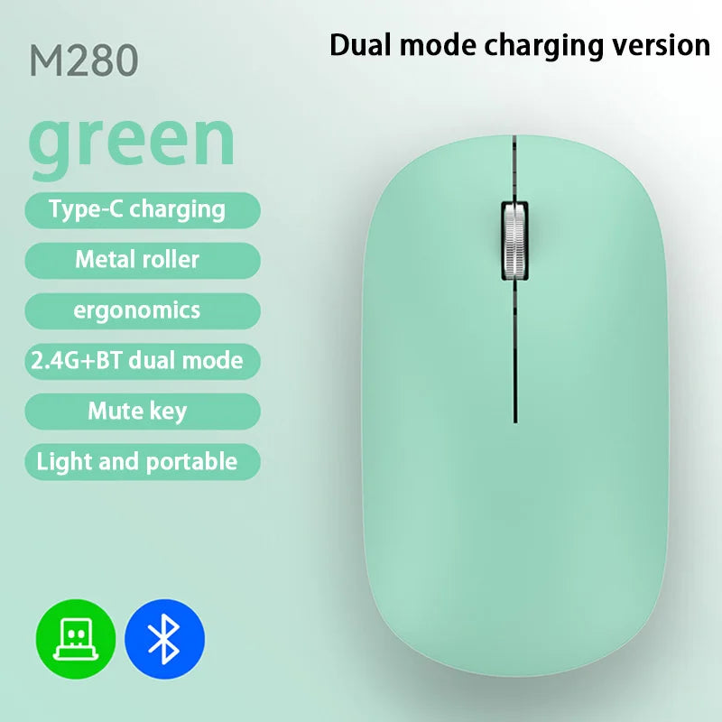 Bluetooth Wireless Mouse 2.4G Dual Mode DPI Adjustable Type-C Rechargeable Silent Ergonomic Portable Office Mouse 2026 ﻿