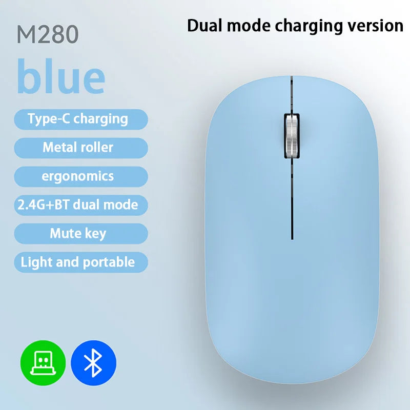 Bluetooth Wireless Mouse 2.4G Dual Mode DPI Adjustable Type-C Rechargeable Silent Ergonomic Portable Office Mouse 2026 ﻿