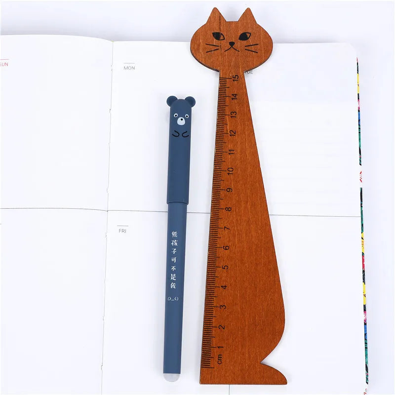 1PC Kawaii Pig Bear Cat Mouse Erasable Gel Pen School Office Supplies Stationery Gift 0.35mm Blue Black Ink