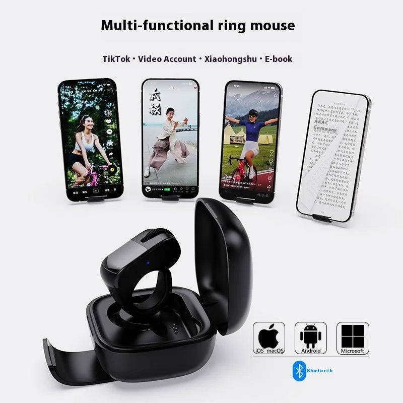 Ring Mouse Bluetooth 2.4g Dual-Mode Wide Rechargeable Mini Light Weight Compatible Remote Control Short Video Speech Selfie Scan