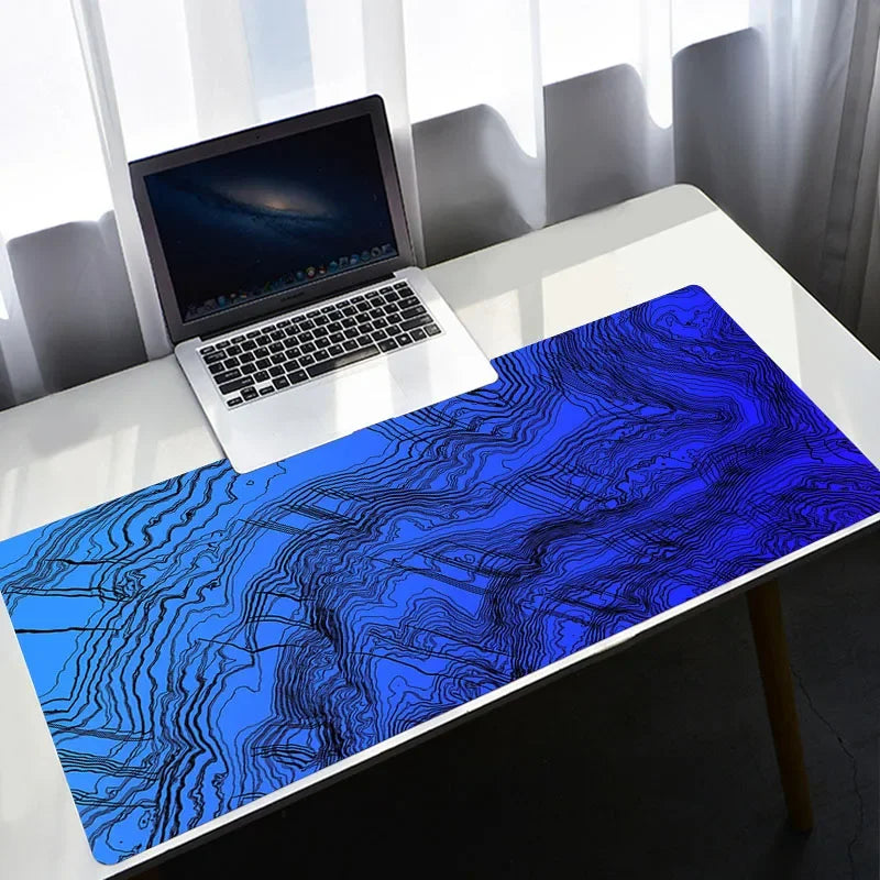 Strata Liquid Stains Black Mouse Pad 90x40 Topographic Big Mousepad Company Gamer Rug Deskmat Deskpad Personalized DropShipping