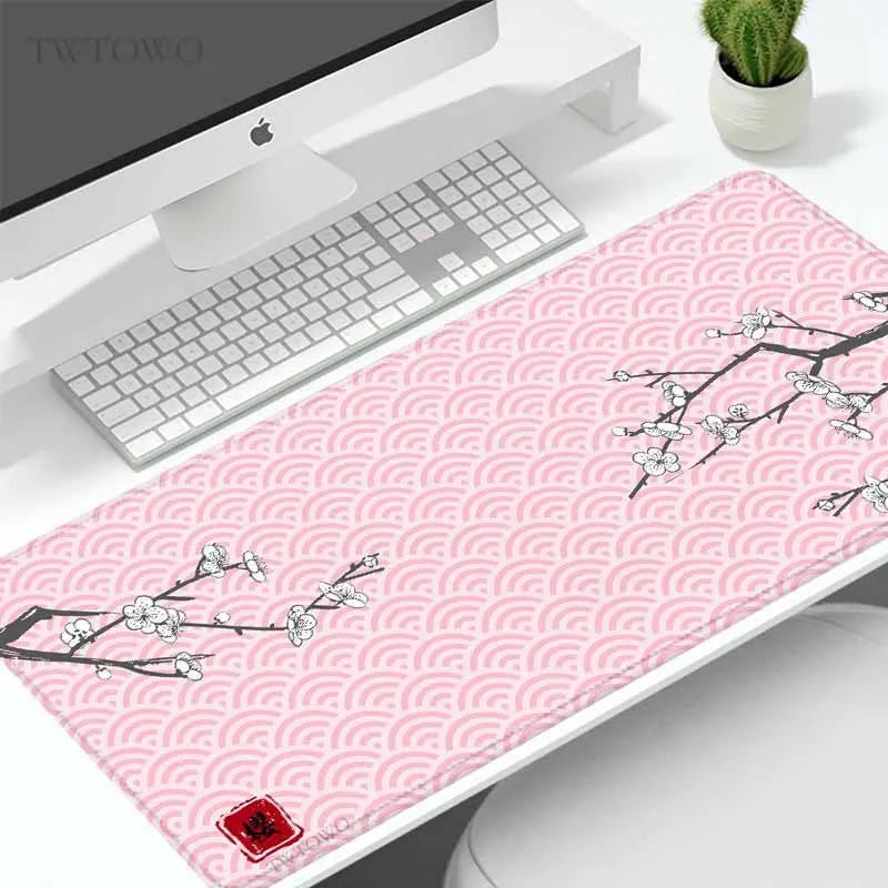 Mouse Pad Gaming Cherry Blossom Sakura XL New Home Computer Mousepad XXL Desk Mats Mouse Mat Natural Rubber Soft Non-Slip PC