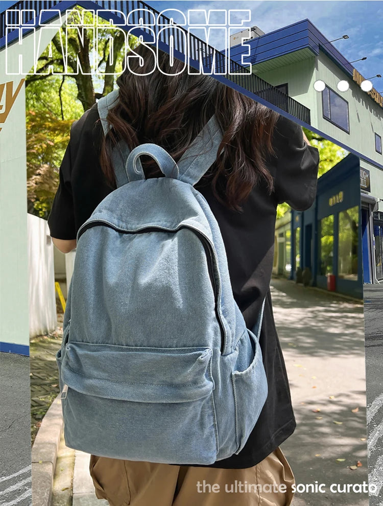 Trendy Casual ex Bapa 2024 New Sle INS Quali Forest System Girl Bapa Student Bookbag Soft Canvas Large Size