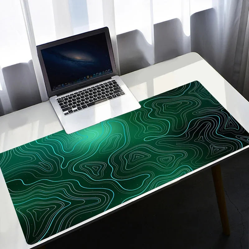 Strata Liquid Stains Black Mouse Pad 90x40 Topographic Big Mousepad Company Gamer Rug Deskmat Deskpad Personalized DropShipping