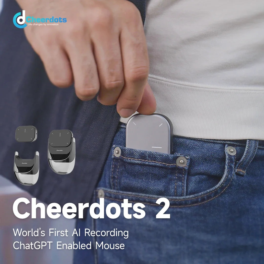 CheerTok Cheerdots2 Wireless Touchpad All-in-one Pocket AirMouse AI Recording ChatGPT Enabled Mouse Presenter Smart Phone Remote