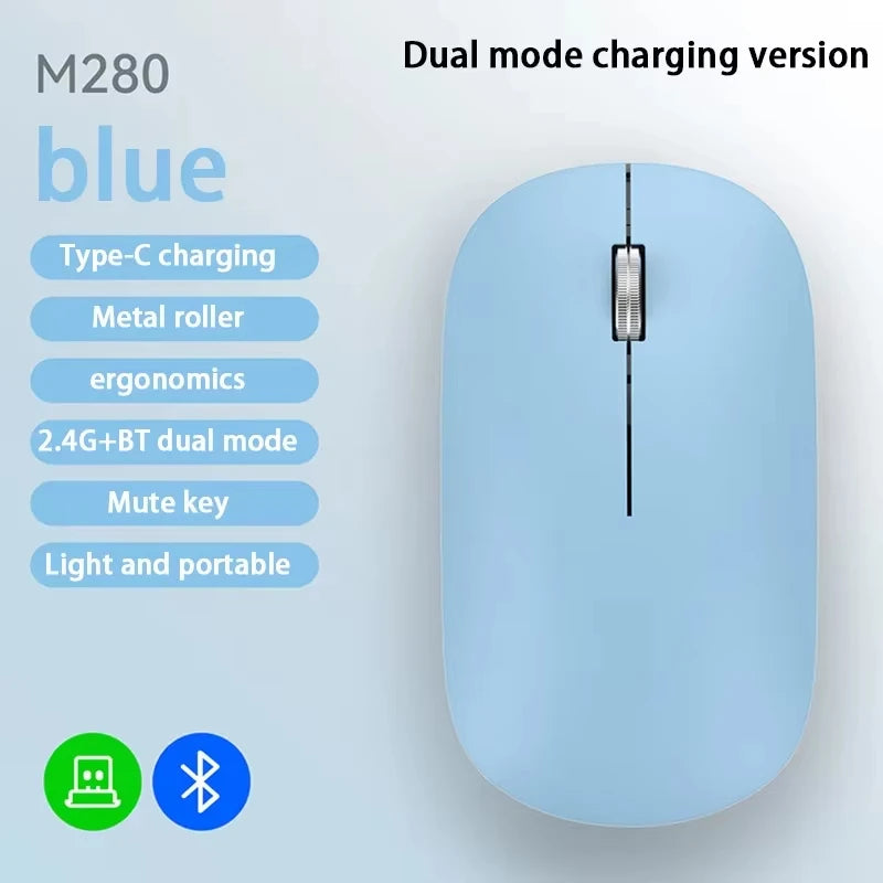 Bluetooth Wireless Mouse 2.4G Dual Mode DPI Adjustable Type-C Rechargeable Silent Ergonomic Portable Office Mouse 2026 ﻿