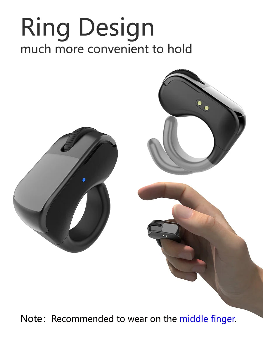 Ring Mouse Bluetooth 2.4g Dual-Mode Wide Rechargeable Mini Light Weight Compatible Remote Control Short Video Speech Selfie Scan