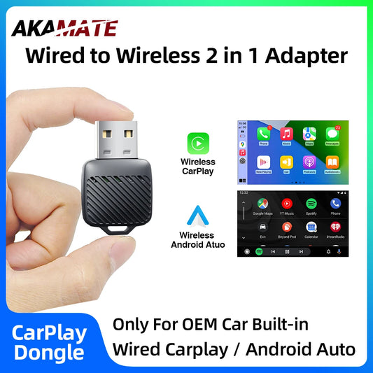 Wireless Mini CarPlay Adapter for VW Toyota Audi for OEM Wired to Wireless CarPlay Android Auto Type-C USB Plug and Play Dongle
