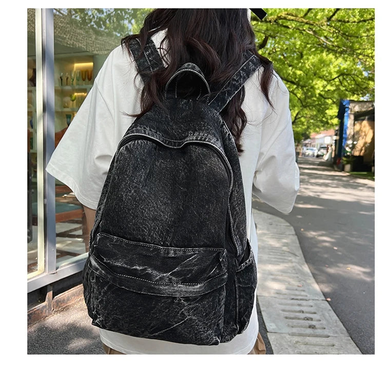 Trendy Casual ex Bapa 2024 New Sle INS Quali Forest System Girl Bapa Student Bookbag Soft Canvas Large Size