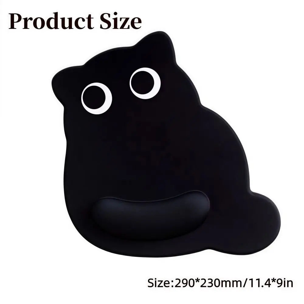 Big-eyed Cat Mouse Pad Soft Comfortable Wrist Rest Typing Pad Non-Slip Dirt-resistant Ergonomic Mouse Pad For Computer Office