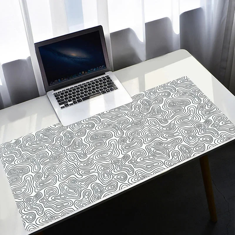 Strata Liquid Stains Black Mouse Pad 90x40 Topographic Big Mousepad Company Gamer Rug Deskmat Deskpad Personalized DropShipping