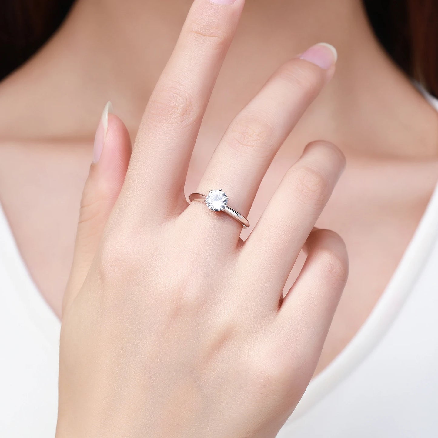 Modian New 100% 925 Sterling Silver Shine Classic AAAAA Zircon Fashion Ring For Women Wedding Fine Jewelry With Free Box Anillo