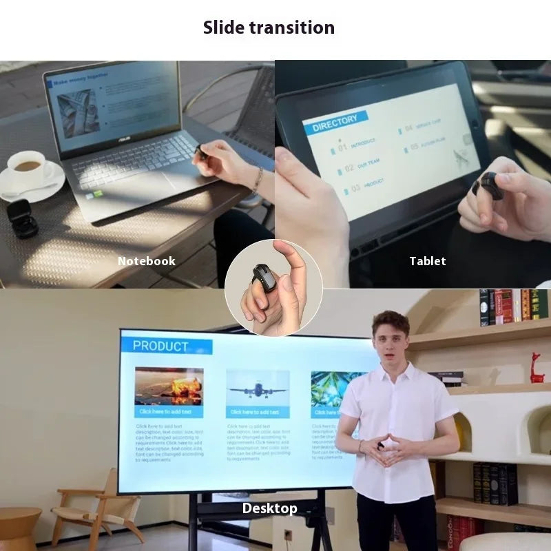 Ring Mouse Bluetooth 2.4g Dual-Mode Wide Rechargeable Mini Light Weight Compatible Remote Control Short Video Speech Selfie Scan